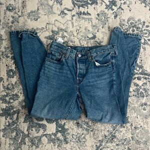 Levi’s 501 High-Rise Blue Denim Straight Leg Jeans